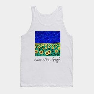 Van Gogh Sunflower Field and Night painting Tank Top